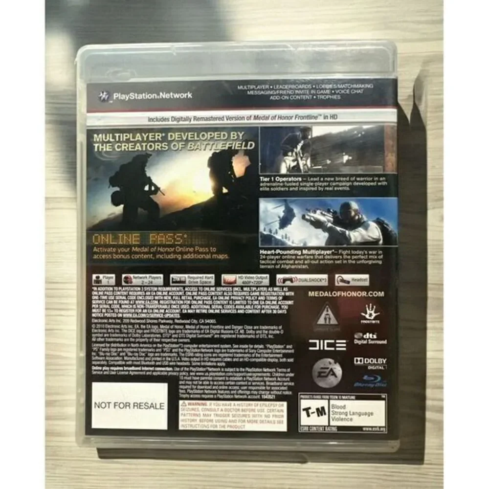 Call Of Duty: Black Ops Sony PlayStation 3, 2010 Medal Of Honor  Limited Edition